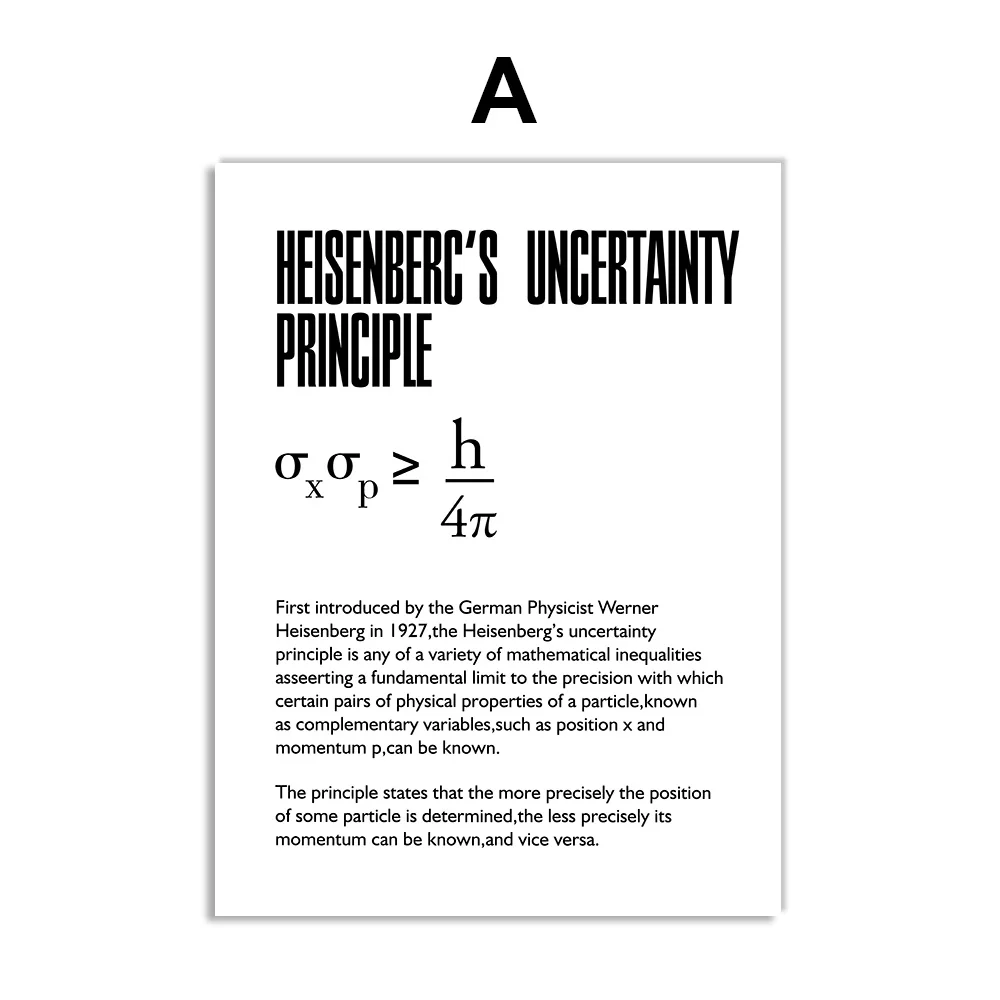 Расширение времени Физика Наука скандинавский плакат художественная стена с цитатой холст живопись настенные картины для гостиной офис класс домашний декор - Цвет: A