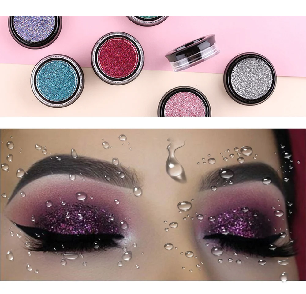 Glitter Diamond Eye Shadow Waterproof Powder Light Glitter Eye shadow Palette Shimmer Bling Diamond Metallic Matt shadow