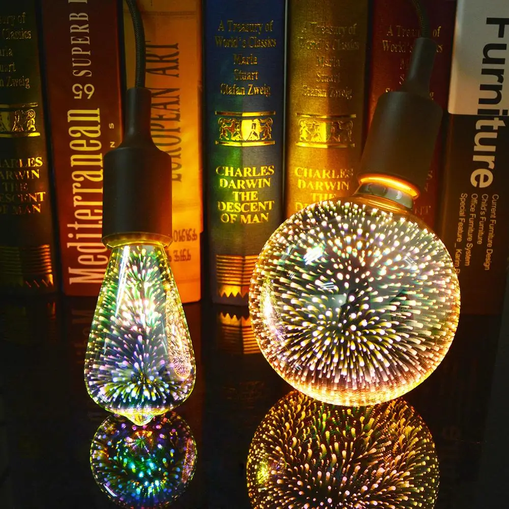 

Fairy 3D Firework LED Bulb Holiday Christmas Decorative light E27 AC85V-265V A60 ST64 G95 G80 G125 Vintage Decoration Lamp