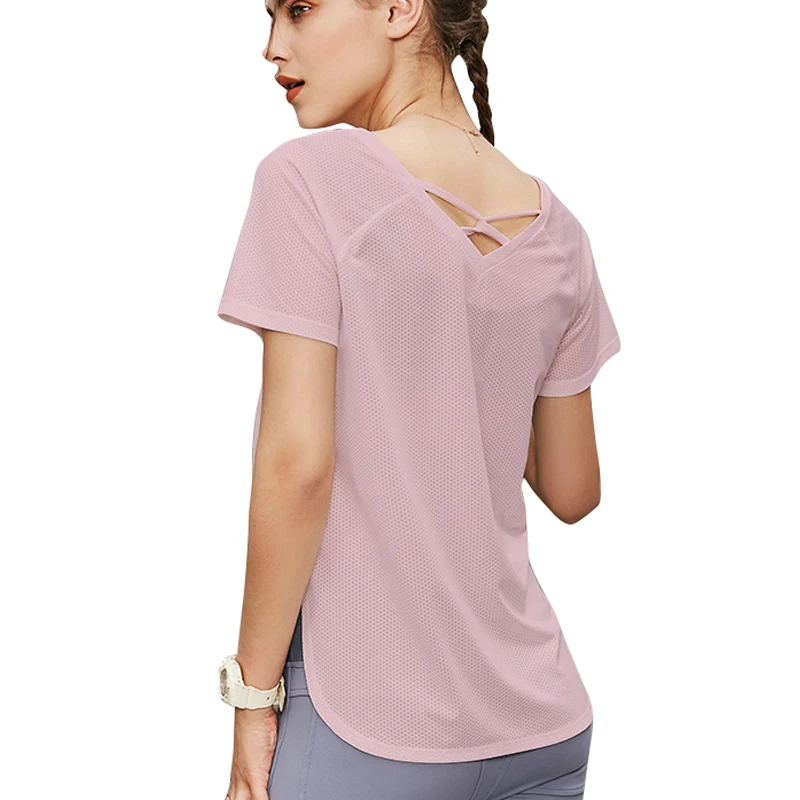 Женская футболка с коротким рукавом расслабленная охлаждающая дышащая сетка