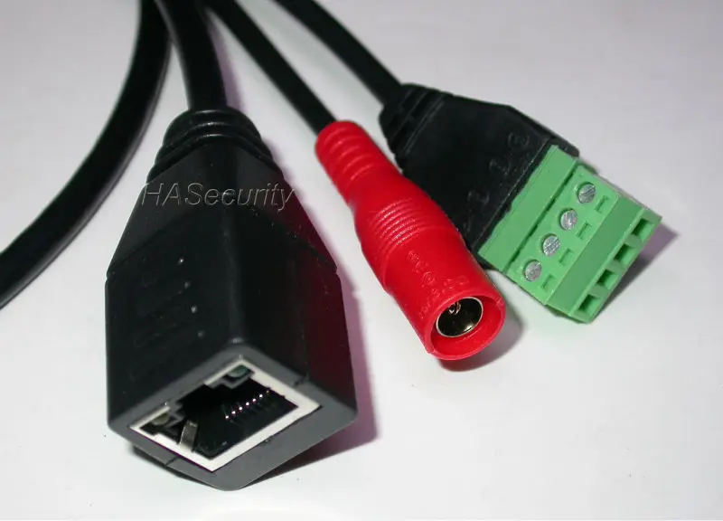 

LAN cable for CCTV IP camera board module (RJ45 / DC / 4PIN connector for alarm / USB / audio)