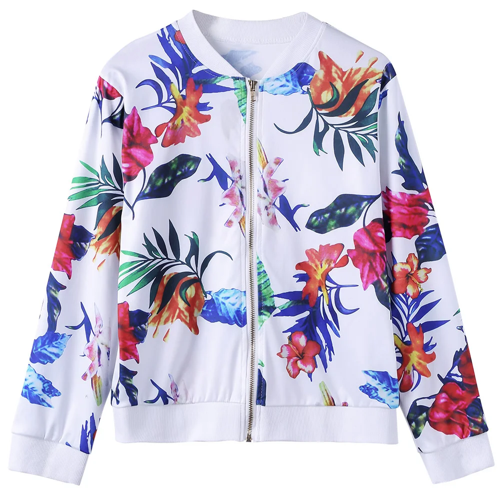 floral zip up jacket