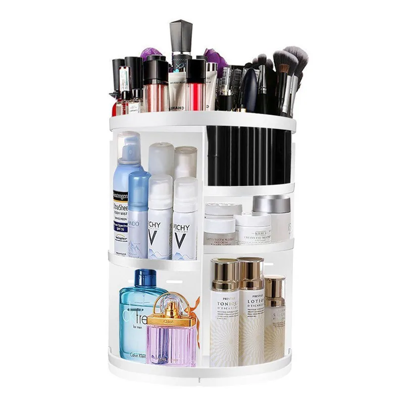 

Hot sale 360-degree Rotating Makeup Organizer Box Brush Holder Jewelry Organizer Case Jewelry Makeup Cosmetic Storage Box