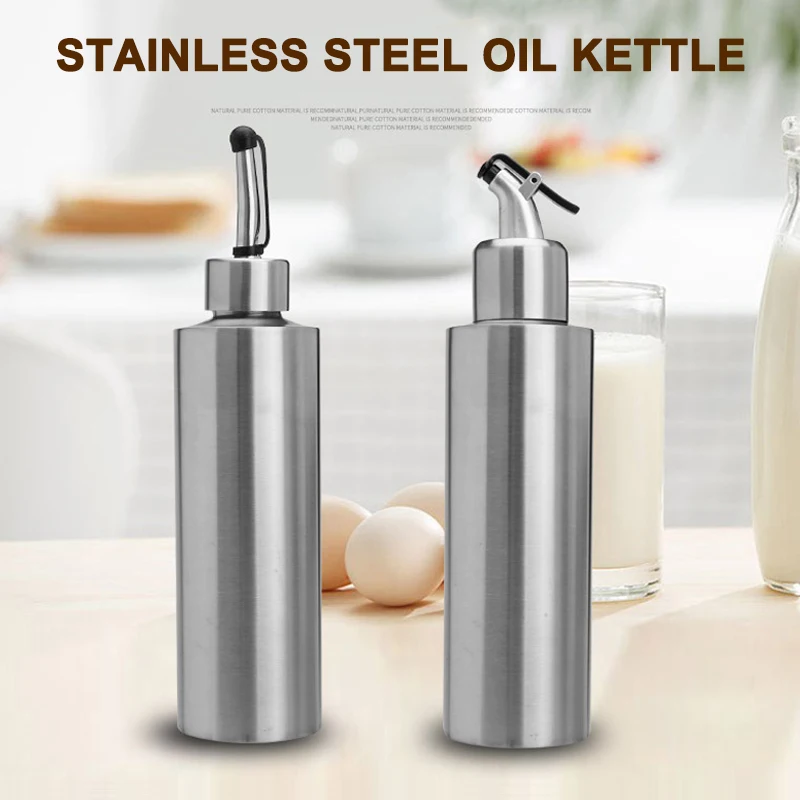 

Economical 250/350/550ml Stainless Steel Oil Storage Bottle Leakproof Seasoning Container for Kitchen ds99