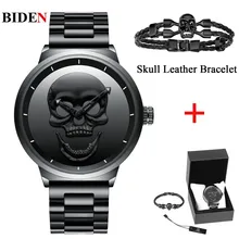 Men's Watch BIDEN Cool Bone Luxury Brand Pirate Skeleton Skull Watch Men Clock Man Retro Fashion Steel Sports Military Relogios Men's Watch BIDEN Cool Bone Luxury Brand Pirate Skeleton Skull Watch Men Clock Man Retro Fashion Steel Sports Military Relogios