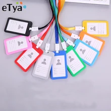 ETya мужской женский бизнес-держатель для карт, идентификационный бейдж с именем, шейным ремешком, кредитный держатель для карт s, банковская карта, автобус, ID, держатель, чехол