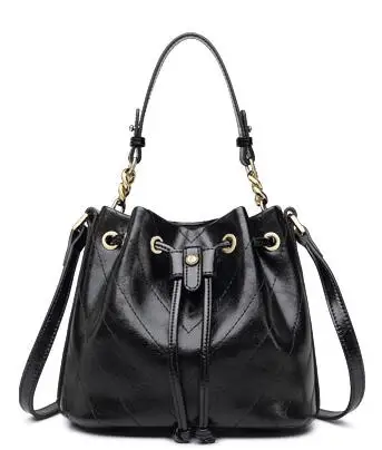 FOXER Роскошная модная Высококачественная сумка-мессенджер Новая модная сумка на одно плечо Большая вместительная простая сумка-мешок - Цвет: Black