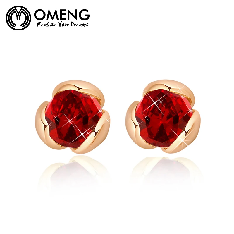 OMENG Новые Vintage Циркон 3 Цвета Серьги Стержня Для Свадьбы OEH121|stud earrings|earrings forearring for