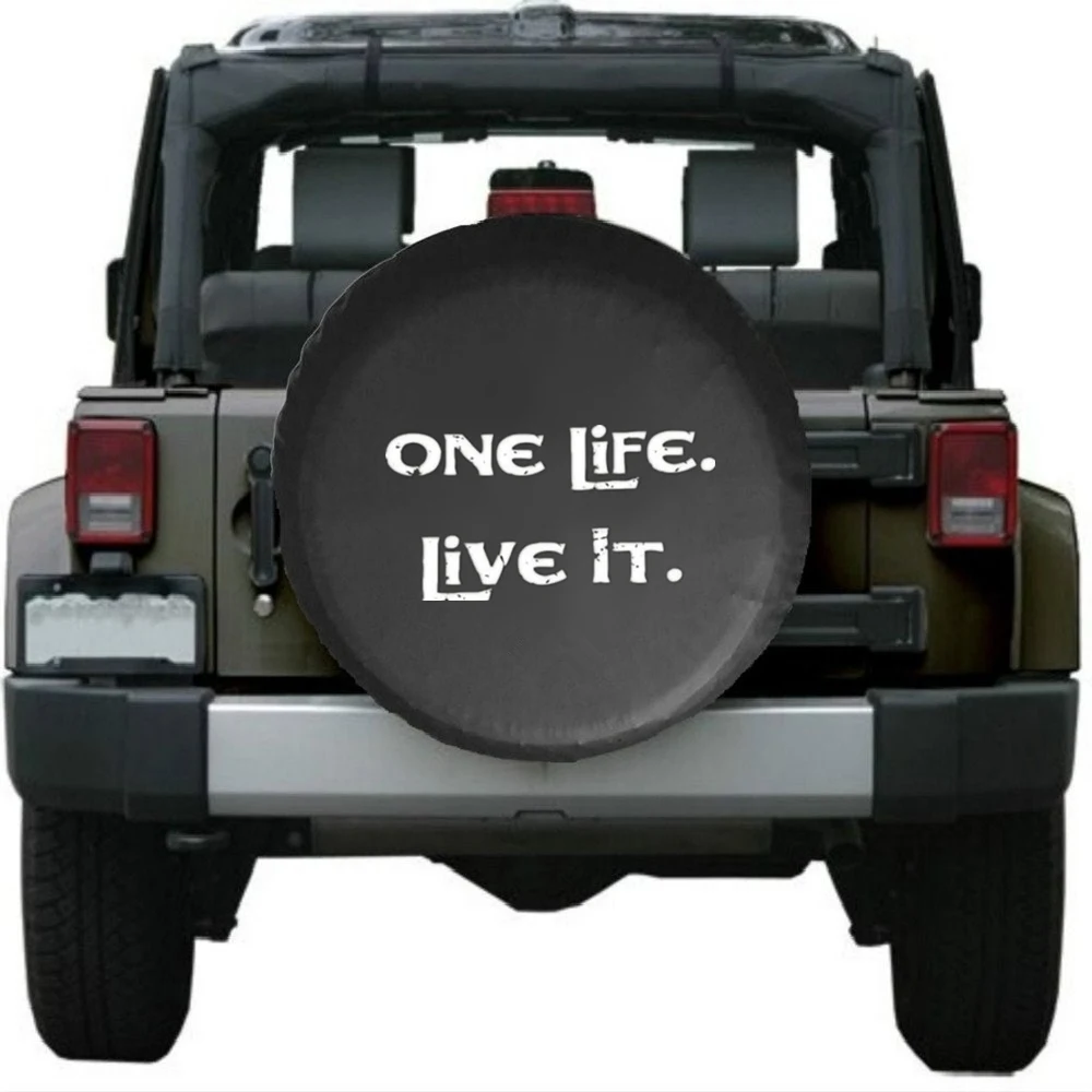 Белый/розовый принт One Life Live It черный чехол из искусственной кожи для запасных шин для Jeep Wrangler Sahara Rubicon Hummer Toyota FJ Cruiser
