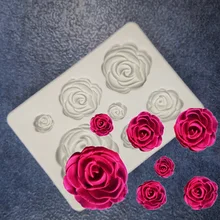 DIY силиконовая форма для помадки Цветочная Роза 7 отверстий шоколадные формы для выпечки HG99