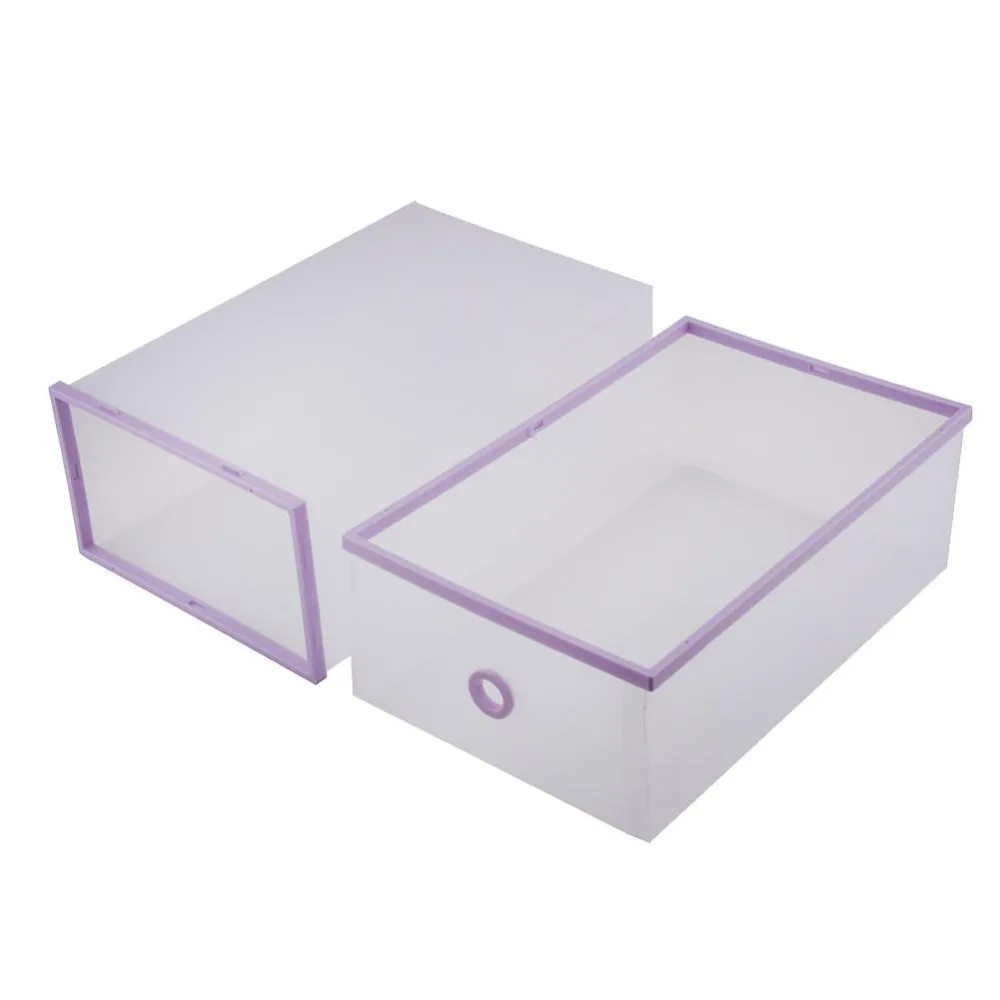 Stackable Simple Style Clear Plastic Shoe Box Home Storage Boxes
