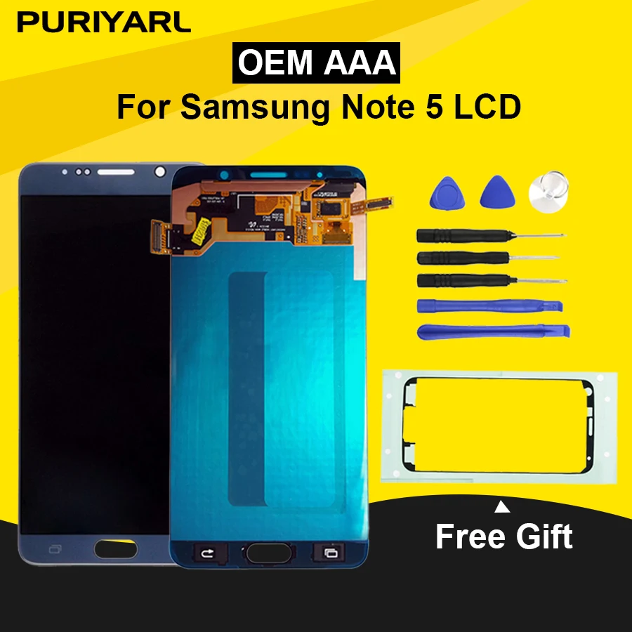 

AMOLED Pantalla For Samsung Galaxy Note 5 LCD N9200 N920F Dispaly For Note 5 Display Touch Screen Digitizer Assembly Replacement