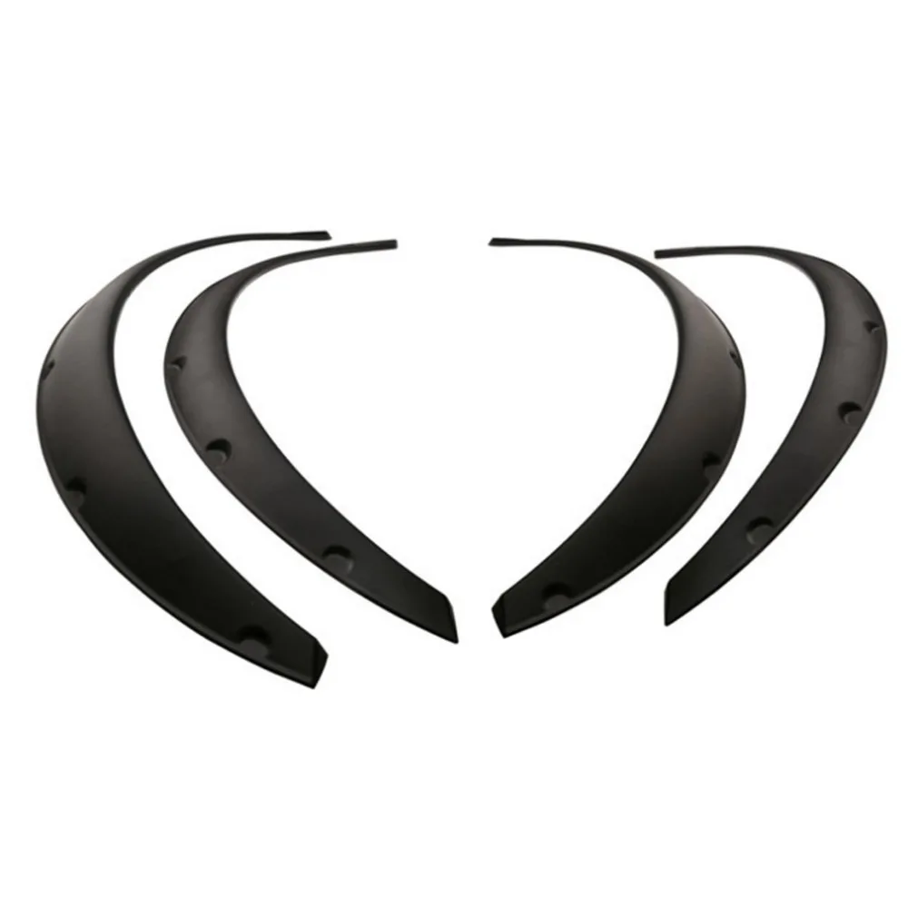 

4Pcs Universal Flexible Car Fender Flares Extra Wide Body Wheel Arches Wheel black Eyebrow Protector Lip Sticker Trim