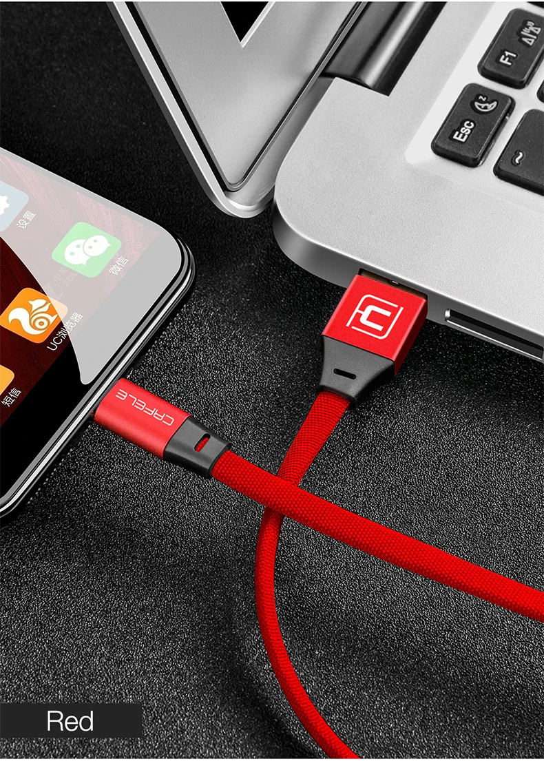 CAFELE type C USB кабель для зарядки для телефонов samsung huawei Xiaomi Oneplus Прочный usb type C порт кабели для мобильных телефонов