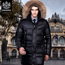 Модный мужской пуховик, уплотненный длинный дизайн, повседневный мужской пуховик на белом утином пуху, высокое качество, мужская куртка