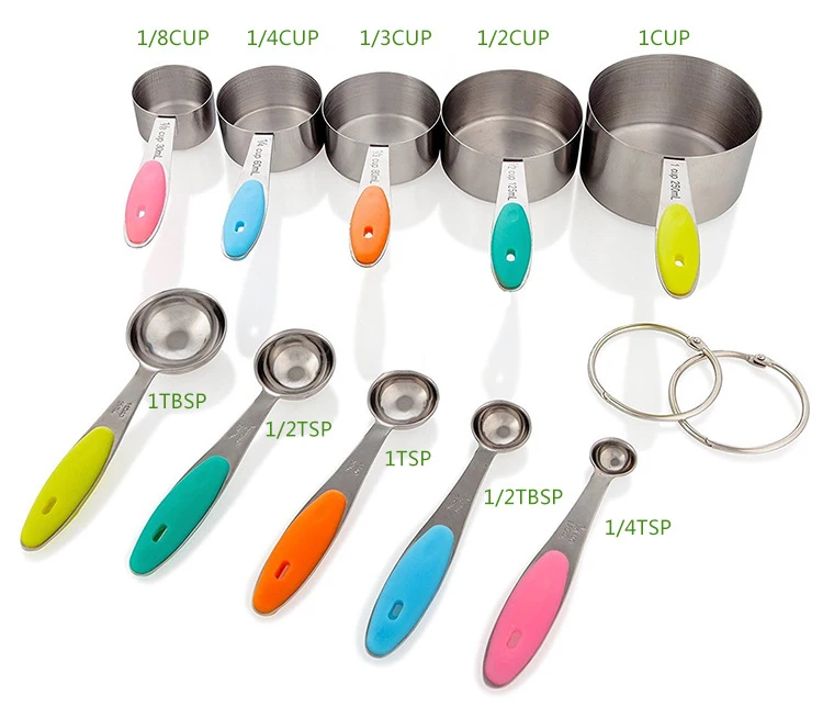 

High quality Stainless Steel Measuring Spoons Ten Sets of Seasoning Spoon Baking Scale Measuring Spoons Kichen Tool for Cooking