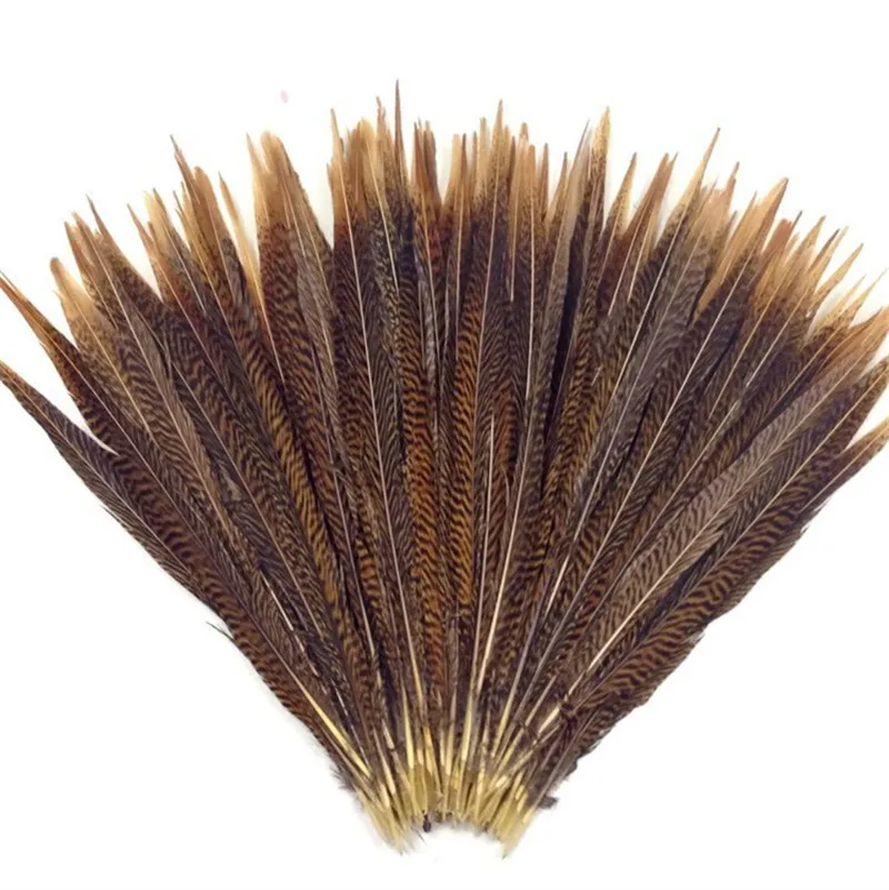 

100Pcs/Lot Natural Golden Pheasant Center Tail Feathers for Crafts 30~70cm(12~28inch) Long Golden Pheasant Feathers Plumas Plume