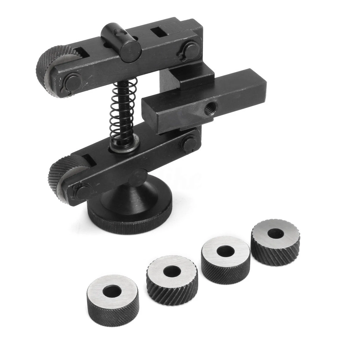Mayitr Carbon Steel Knurling Tool Holder Linear Knurl Tools Adjustable Shank 6pcs Wheel 20mm For Mini