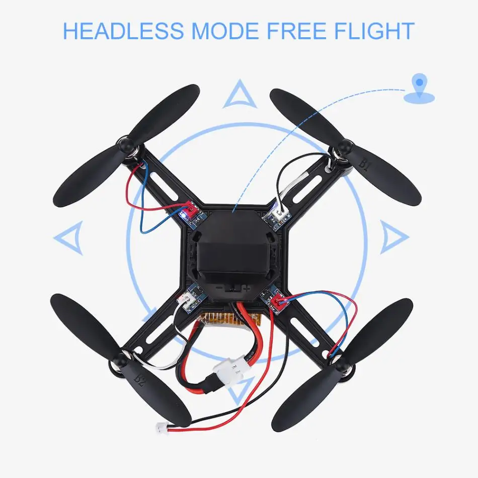 2 4GHz 4CH Remote Control Drone Headless Mode Quadcopte One Key tTake Off and Landing DIY