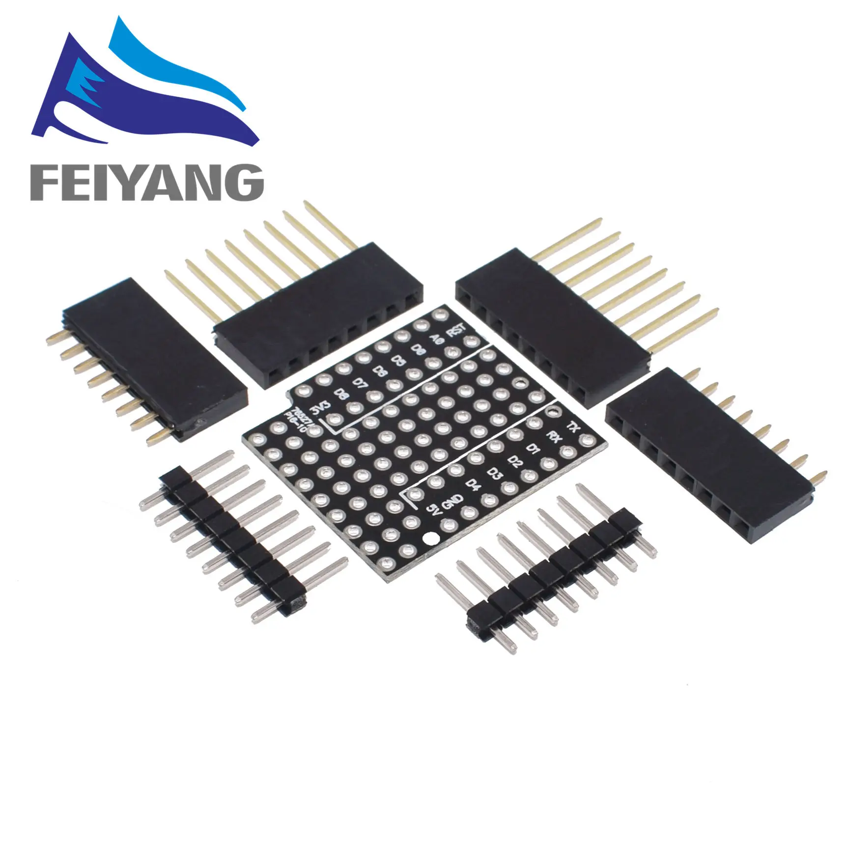 

ProtoBoard Shield for WEMOS D1 mini double sided perf board with 2 pinhead