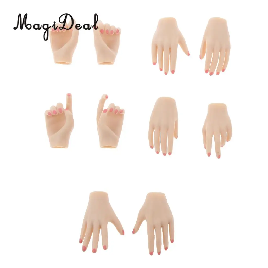 10Pcs PVC 1:6 Scale Womens Hand Models for 12 Inch Female Action Figure Body Dolls Children DIY Making Accs Toys