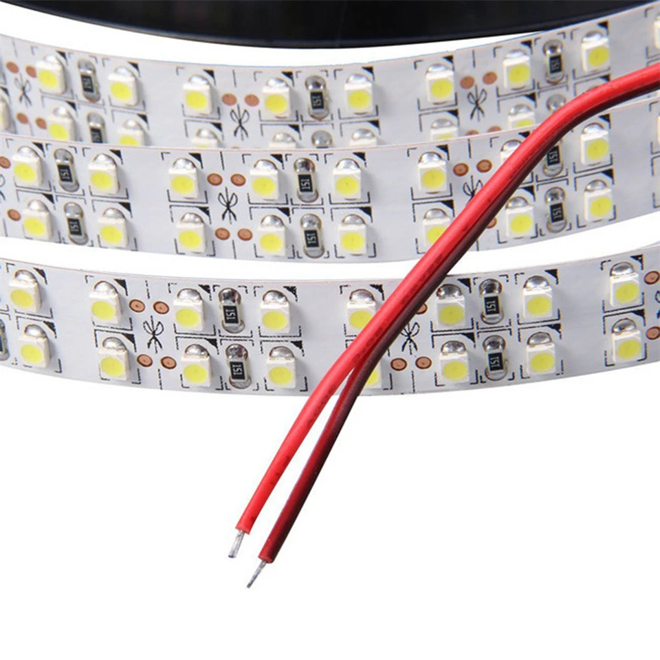 5m Double Row 3528 1200 SMD LED Strip, 12V Flexible 240 LED tape Warm White6