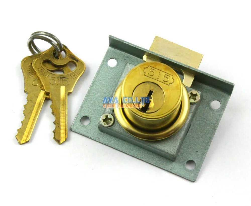 2 Pieces Cylinder Head Metal Furniture Desk Drawer Lock w 2 Keys