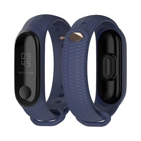 Mi jobs дизайн силиконовый ремешок для Xiaomi mi Band 3 Аксессуары mi Band 4 Браслет ТПУ нескользящий браслет mi band 3 Sport - Цвет: Dark Blue