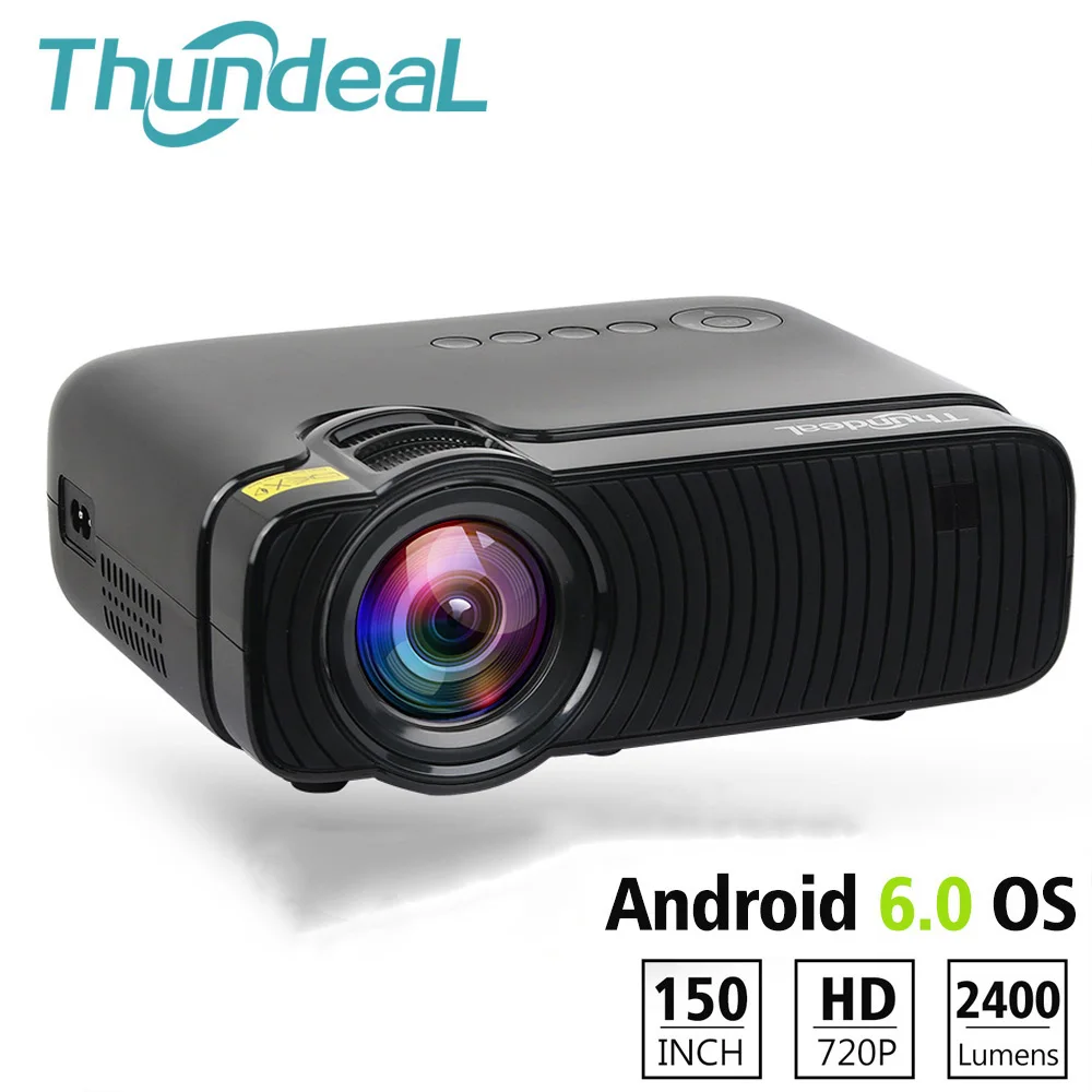 ThundeaL TD30 Max Projector 1280*720 Optional Android 6.0 WiFi Bluetooth 4K Mini LED Projector 2400Lumens Video 3D HD Proyector