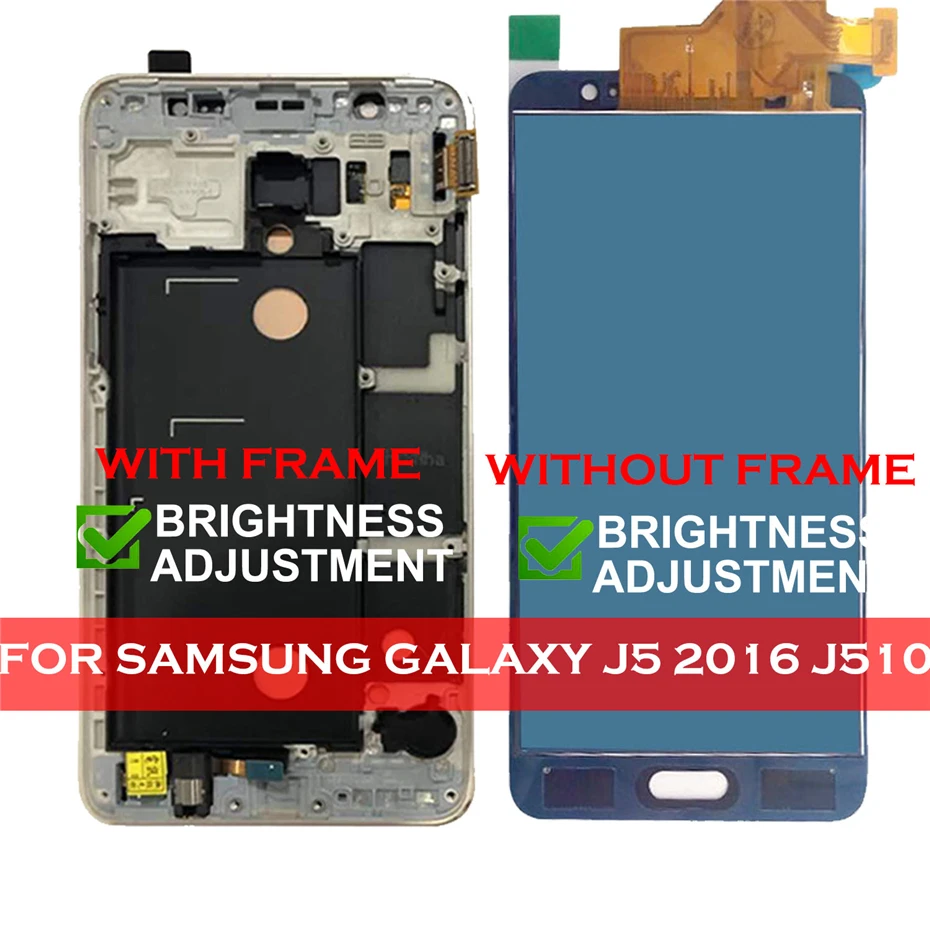 Goede SM j510FN F M H Ds Frame Lcd Voor Samsung Galaxy J5 2016 J510 J510FN J510F J510M j510H Display Touch Screen Digitizer Vergadering