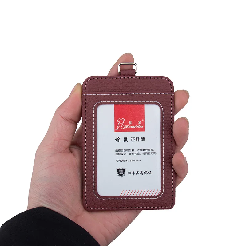Высокое качество офисная ID карта значки для женщин ПВХ кожаный держатель для карт без шнурка сертификаты чехол для допуска Обложка