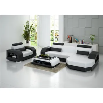 

China top quality L-shaped leather sofa plus one more single sofa