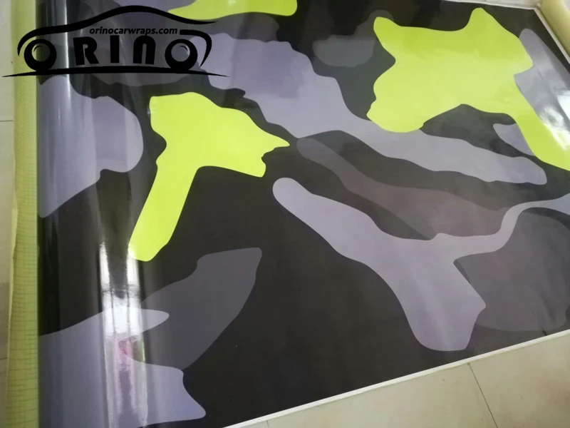 Black Yellow Grey Vinyl Film Wrap-4