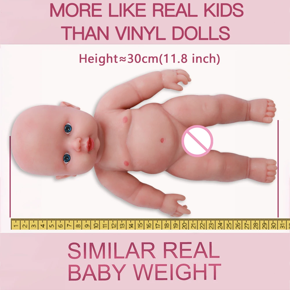 IVITA WB1505 30 см Полностью мягкие силиконовые реалистичные куклы для новорожденного мальчика 1,1 кг лучшие маленькие игрушки для девочек 3 лет