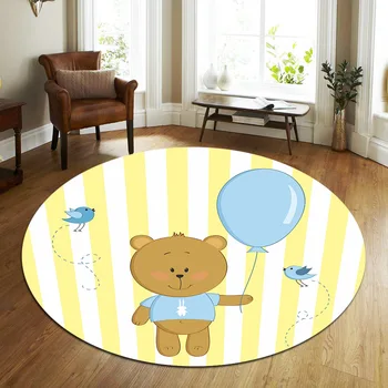 

Nordic Simple Fashion 3D Printing Round Mat Living Room Tea Table Carpet Bedroom Studio Club Customizable Carpet