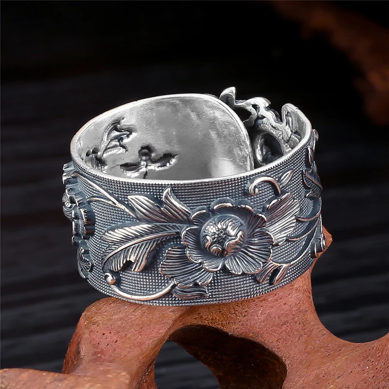 GAGAFEEL Настоящее серебро 990 пробы, кольца с цветами, изысканное ювелирное изделие для женщин, лучший подарок на Рождество