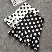 Высокая Талия мини-юбка с узором в горошек, с рисунком плиссированная юбка с эластичной резинкой на Дамская Мода милый русалка юбка-годе больших размеров