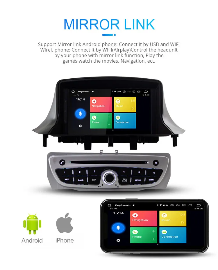 Discount LJHANG 1 Din Car Radio Android 9.0 Car DVD Player For Renault Megane 3 Fluence 2009-2015 WIFI Multimedia GPS Navi Headunit Audio 6
