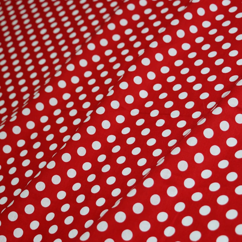 50 см* 145 см красный белый горошек Ткань для платья рубашки хлопок поплин Ткань Материал