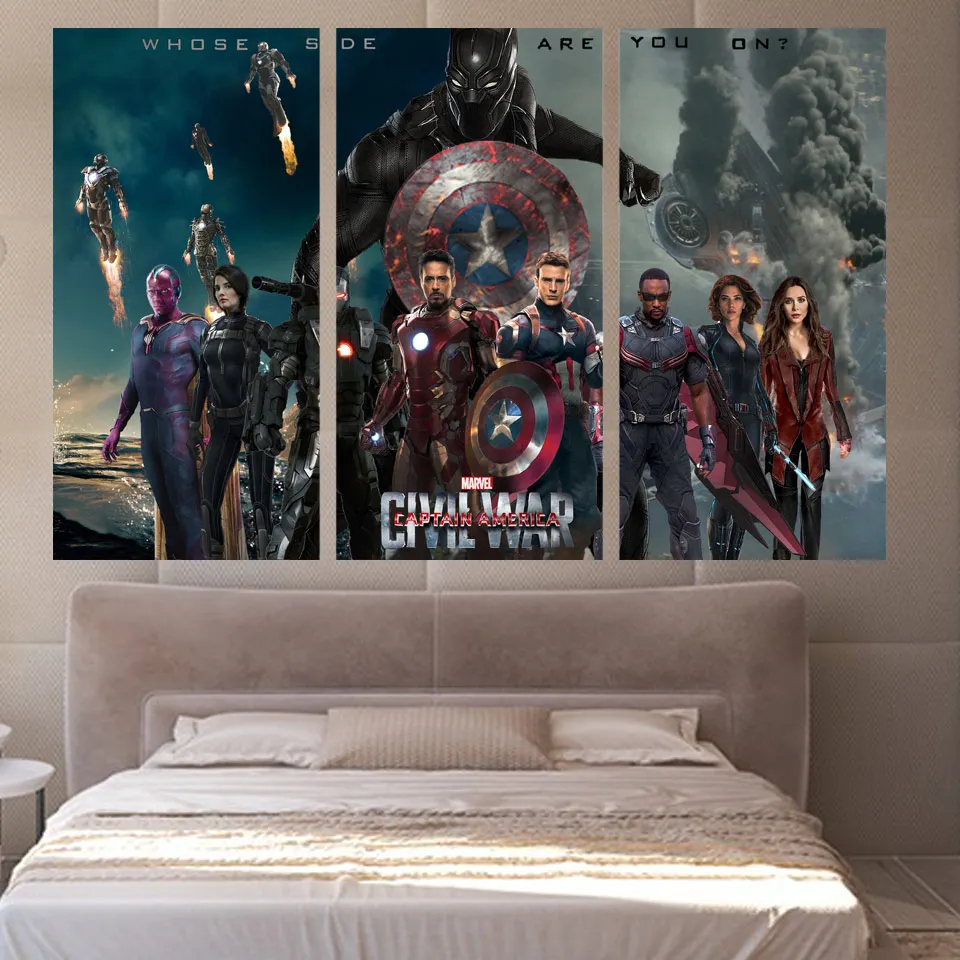 

3 Piece Canvas Art Civil War Group Heros Home Decor Wall Art Painting Canvas Prints Pictures for Living Room Poster