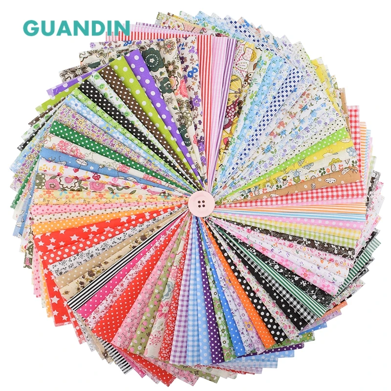 Случайный тонкой хлопковой ткани Лоскутные материалы для шитья Скрапбукинг Fat кварталы ткани Стёганое одеяло шаблон рукоделие записки 80 шт. 20*24 см
