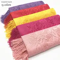 NEW fashion long tassel hijab scarf embroider flower design soft women scarves shawls plain wrap soft islamic hijabs 10pcs/lot
