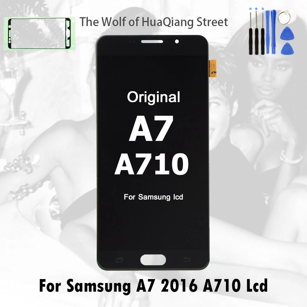 

Super AMOLED Display for SAMSUNG Galaxy A7 2016 A710 A710F A710M LCD Touch screen Digitizer Assembly Replacement