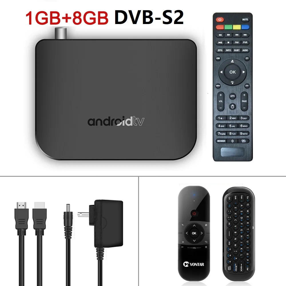 VONTAR DVB-S2 Android tv Box Amlogic S905D четырехъядерный 1 ГБ 8 ГБ 1080p 4K 30 кадров в секунду Youtube Google Play Store MECOOL M8S PLUS DVB S2 - Цвет: 1G 8G DVB S2  057