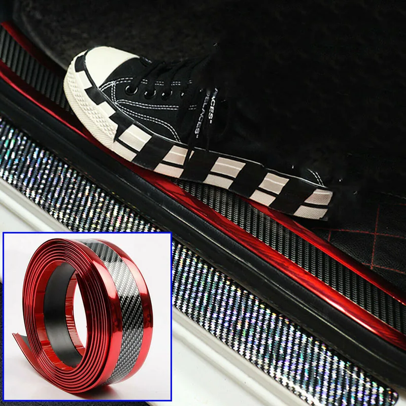 

Car Side Skirt Anti-Scratch Strip Universal 2m Trucks SUVs Car Door Plate Sill Guard Protector Anti-Scratch Strip Moldings