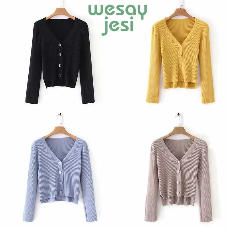 

Sweater women Winter knitted sweater cardigan Women elegant 2019 autumn cardigan Female V collar sweater outwear 5 color