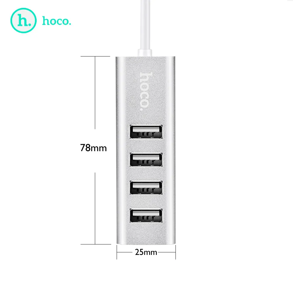 HOCO 4 в 1 USB 2,0 высокоскоростной 60 МБ/с./с USB разветвитель 4 порта конвертер адаптер для телефона ПК ноутбук WH компьютер Mac 5,6# T08