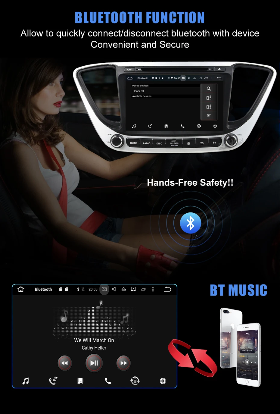 Perfect KANOR IPS Android 9.0 Octa Core 2din Car Radio For Hyundai Solaris Verna 2017 Navigation Radio Audio Video Player GPS Multimedia 2