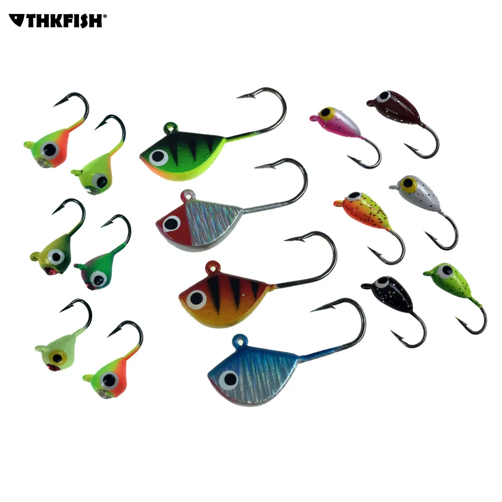 16pcs Ice Fishing Lure 2.1g 6g Assorted Ice Lead Fish Fishing Jigs