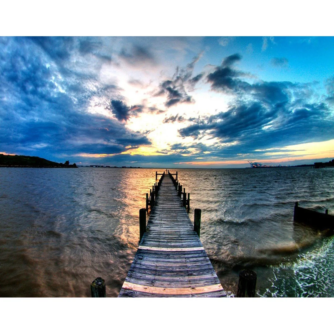 

1pcs 40x30cm LED Lighted Art Canvas Painting Pictures Sea Forest Bridge Landscape Wall Print for Living Room Home Decoration